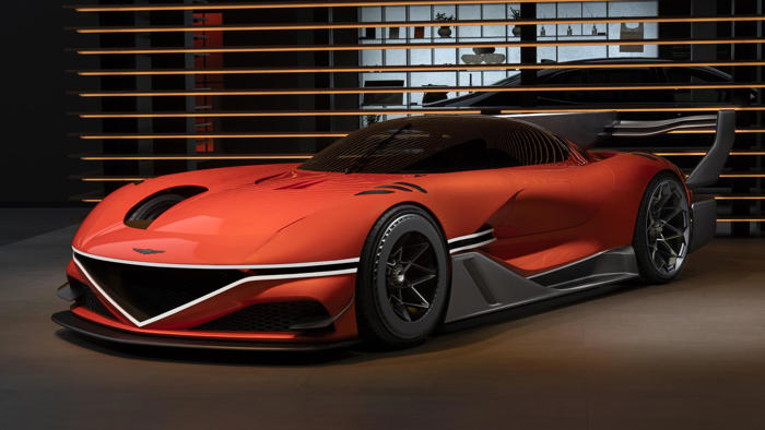 this is genesis’ new 1,561bhp vision gt, and it’s a car attached to a rear wing