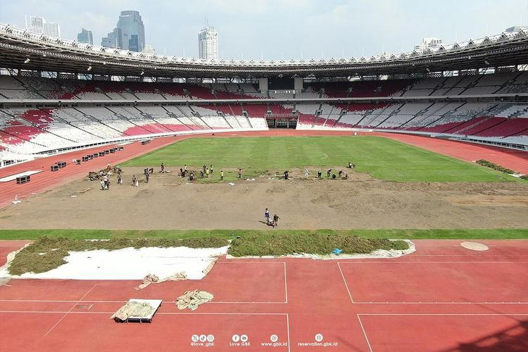 perbaikan rumput stadion gbk dikritik coach justin, ini tanggapan pengelola
