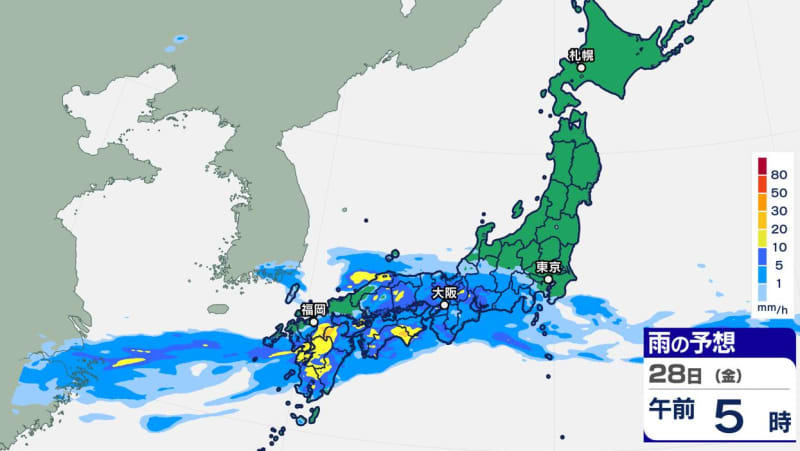 【大雨情報】九州で「線状降水帯」の可能性 中国・四国・近畿・東海・北陸「警報級の大雨」おそれ…全国の雨シミュレーションきょう・あす1時間ごと