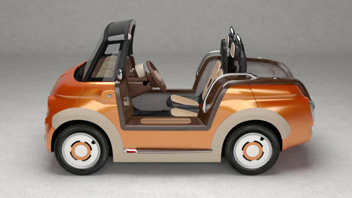 how sweet is this little roofless version of the fiat topolino?