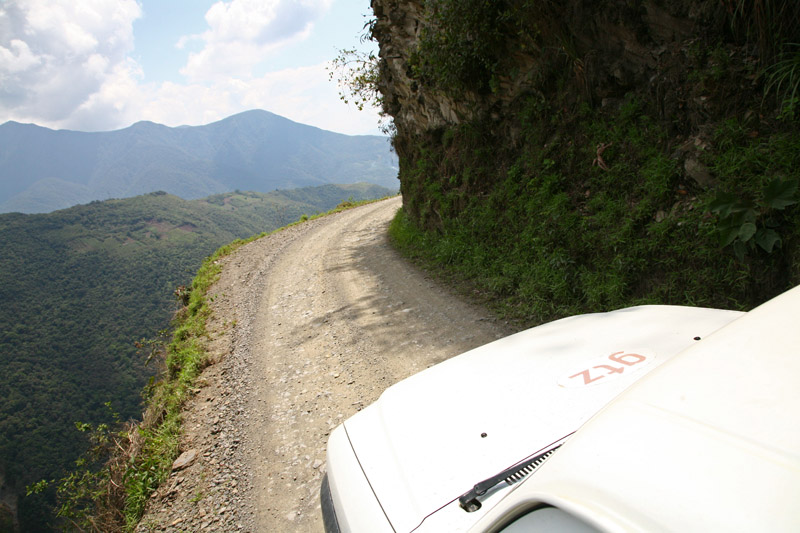 <p>Yungas Road is called Death Road for a reason. It is wildly dangerous because it is far too narrow. Even a single car has difficulty comfortably fitting on it. At some points, <strong>the road's width is just three meters. </strong>Obviously, this makes traffic a downright nightmare.</p>