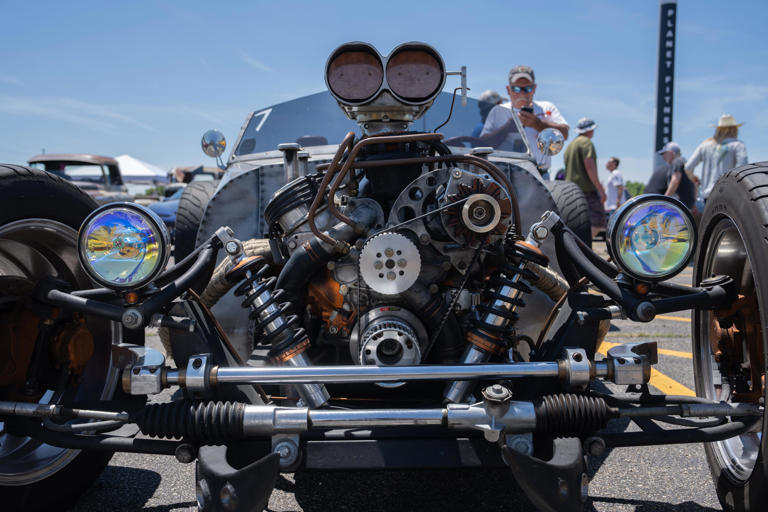 Hyrum Bingham’s car engine which is based on 30’s Ford Roadster during the 30th HOT ROD Power Tour during their stop in Louisville, Ky. on Wednesday, June 12, 2024.