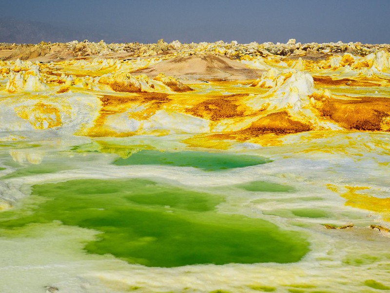 <p>The springs in the Danakil Depression have a very low pH of 0.2—and should <em>not </em>be touched. Just think: battery acid has a pH of 1.0.</p>