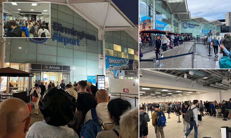 People told to turn up THREE hours early for flights from Birmingham
