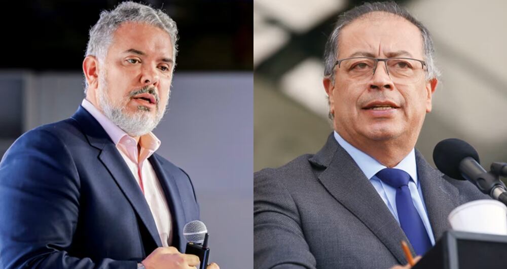De izquierda a derecha: el expresidente Iván Duque y el presidente Gustavo Petro.