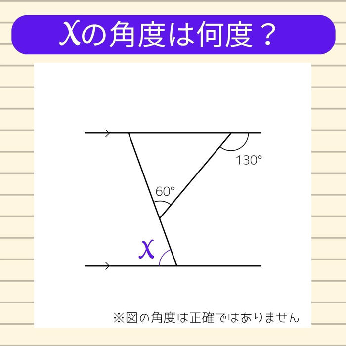 【角度当てクイズ vol.861】xの角度は何度？