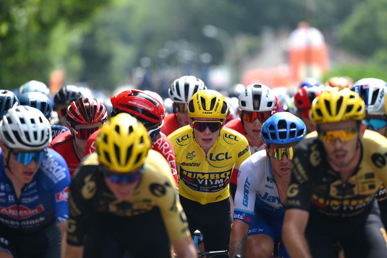 Jonas Vingegaard in the yellow jersey at the Tour de France 2023