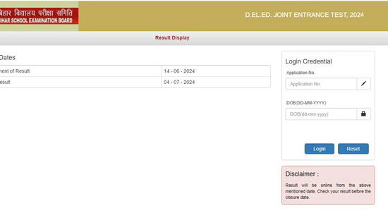 Bihar D.EL.ED Results 2024 released at secondary.biharboardonline.com. Check results via direct link.