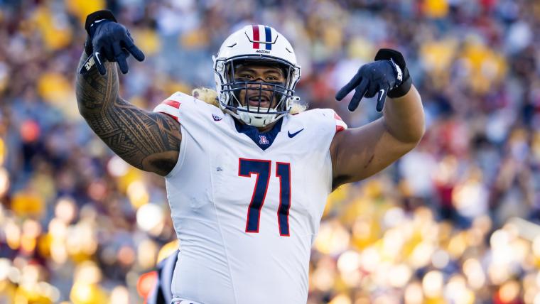 PFF Names Arizona OT Jonah Savaiinaea One Of Top Prospects For 2025 NFL ...