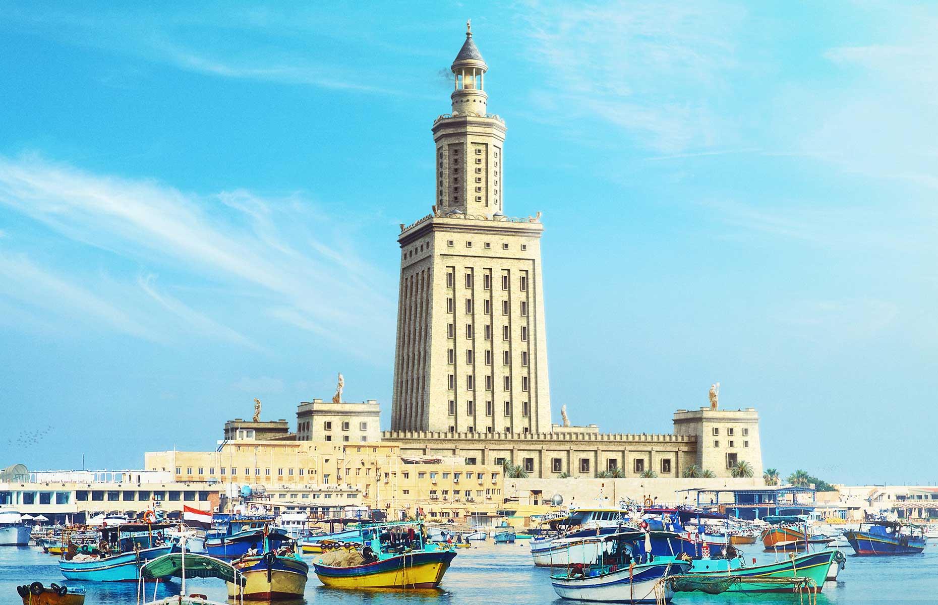 Александрийский маяк фото чудо света