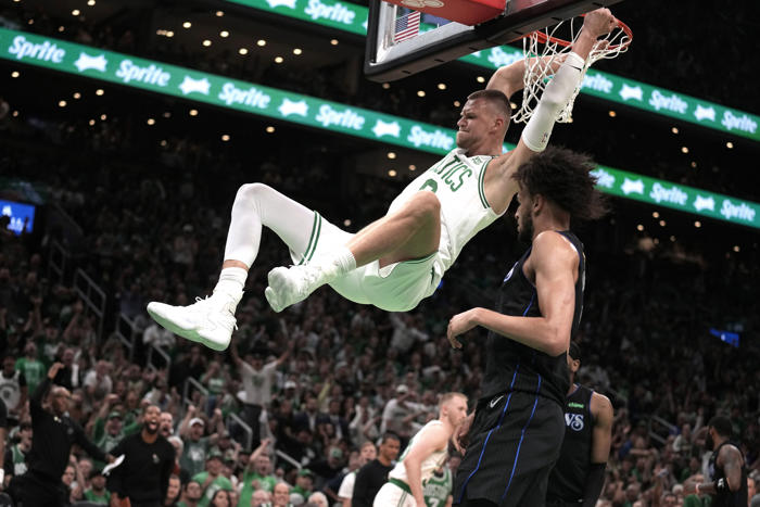 porzingis available for celtics as they try to wrap up sweep of nba finals against mavericks