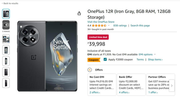 amazon, oneplus 12r gets a significant discount on amazon, available under ₹36,000. here's how you can grab the deal