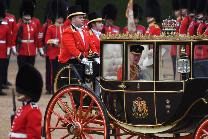 watch: king charles and queen camilla take part in trooping the colour parade