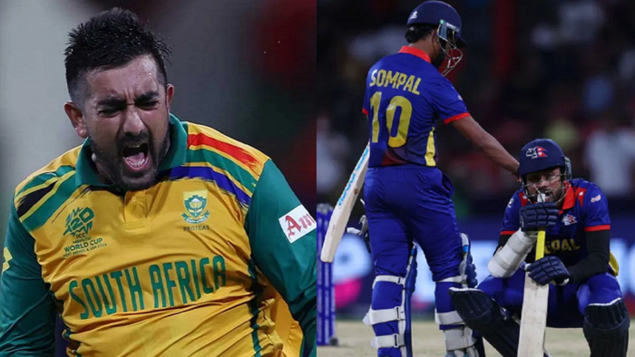 tabraiz shamsi's 4 for 19 helps south africa beat nepal by 1 run in t20 world cup 2024