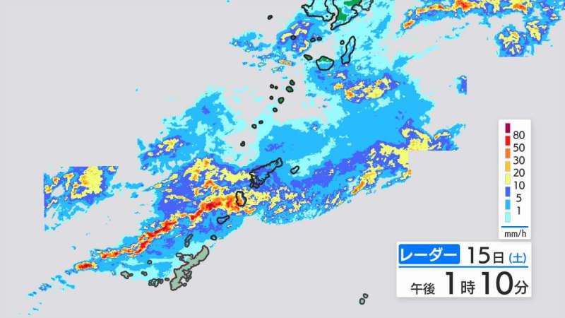 徳之島で平年ひと月分超える総雨量400ミリ超 徳之島3町に土砂災害警戒情報（午後1時）