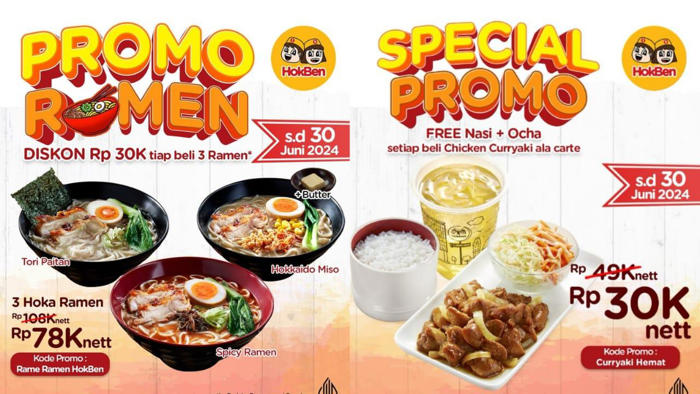 lebih hemat promo hokben 15-30 juni 2024,chicken curryaki free nasi plus cold ocha rp 30 ribuan