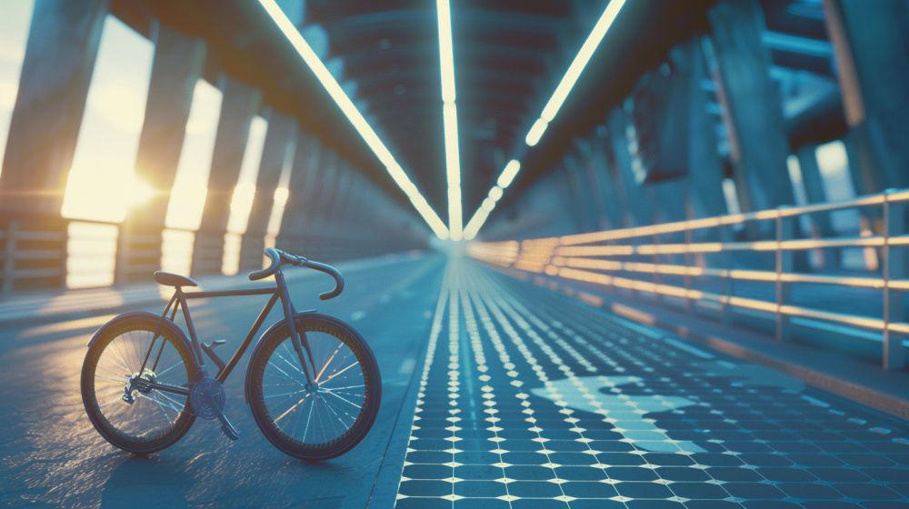 32 kilometrů dlouhá solární elektrárna: na kole jedete ve stínu
