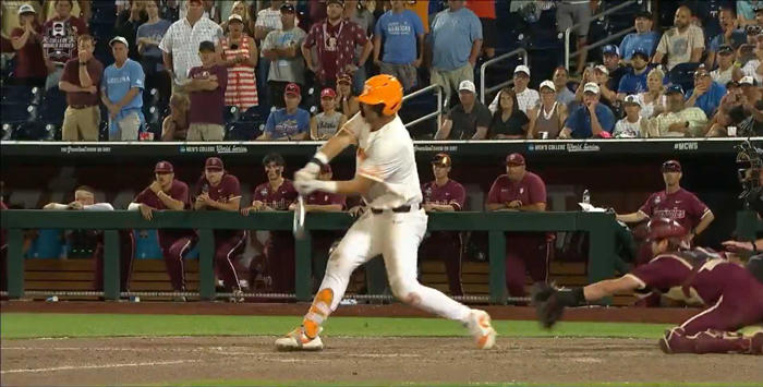 an extremely questionable check swing call helped tennessee beat florida state at the college world series