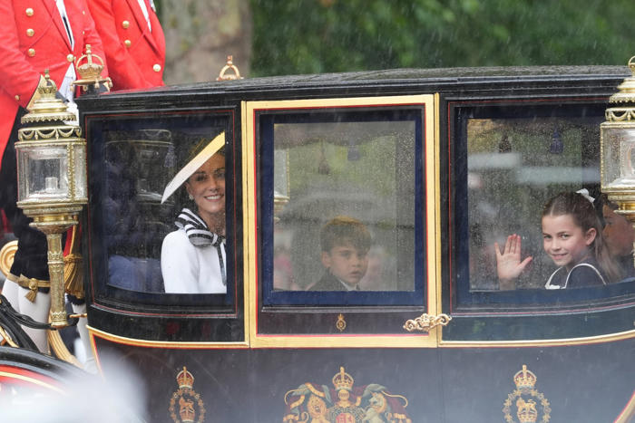 kate’s support included one key royal family member at trooping the colour