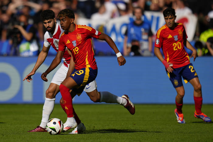 spain's lamine yamal, 16, becomes youngest player to appear, set up goal at european championship
