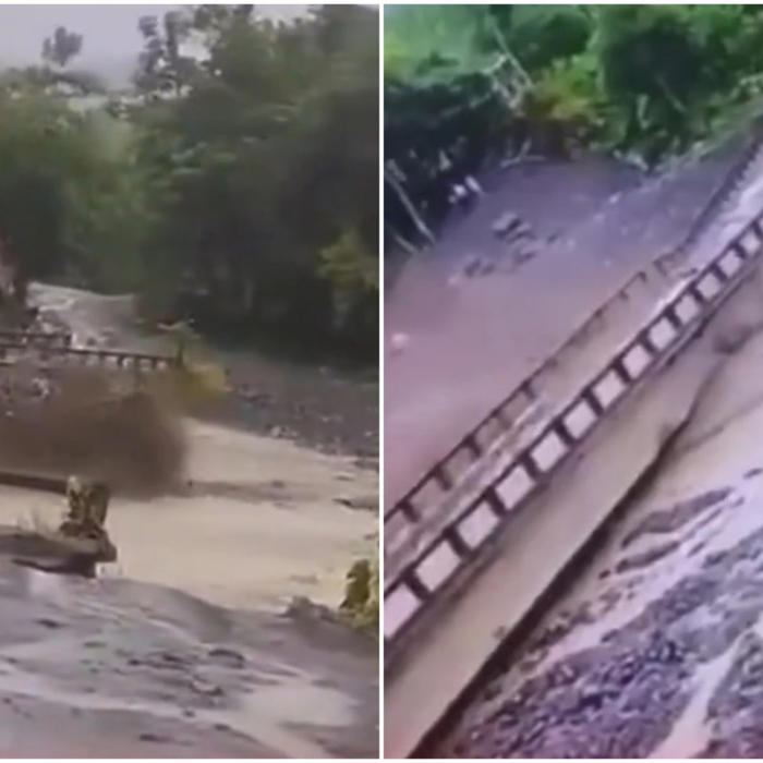 campesino se salva de milagro de ser arrastrado por creciente de un río en antioquia, colombia