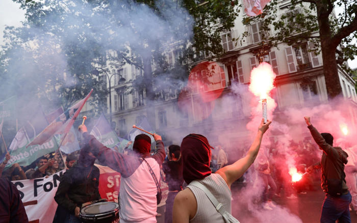 protests against hard-right turn violent in france