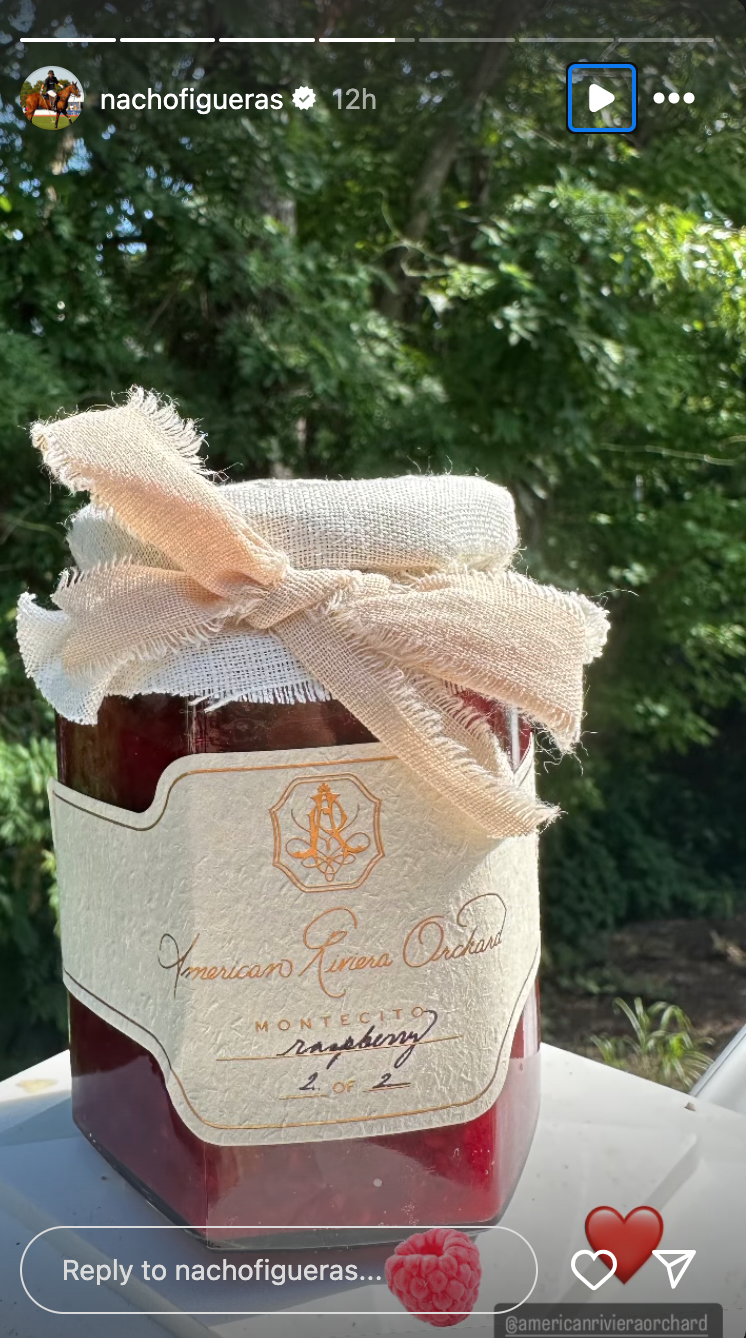 Meghan Markle appears to have revealed a new jam flavor and dog treats from her lifestyle brand, American Rivieria Orchard. (Image credit: Instagram: @nachofigueras)