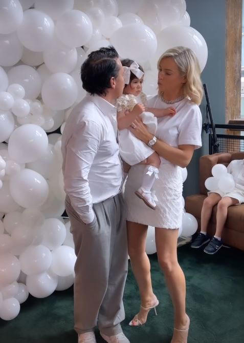 brian dowling and arthur match with daughter blake at themed baby shower