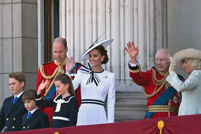 JUSTIN TALLIS/AFP via Getty The royal family at Buckingham Palace for Trooping the Colour on June 15, 2024