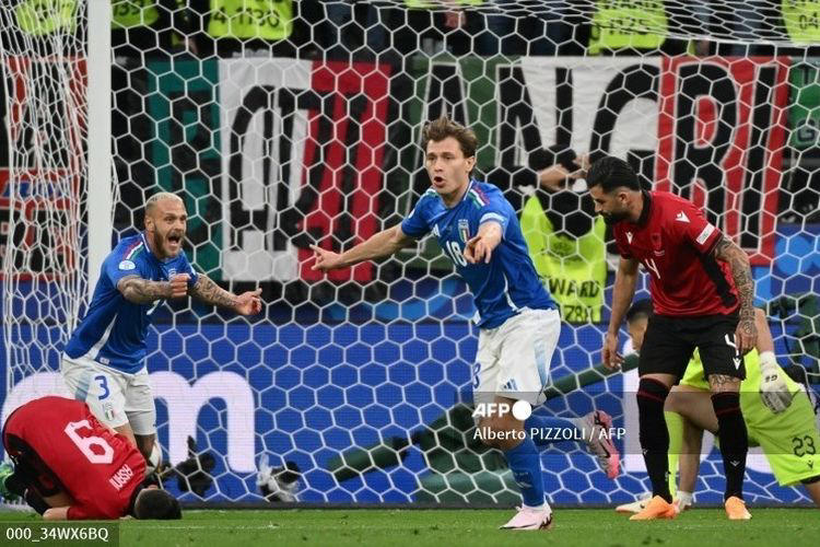 hasil euro 2024 - eror di marco dimurnikan gol 2 rekan inter milan, italia menang comeback atas albania