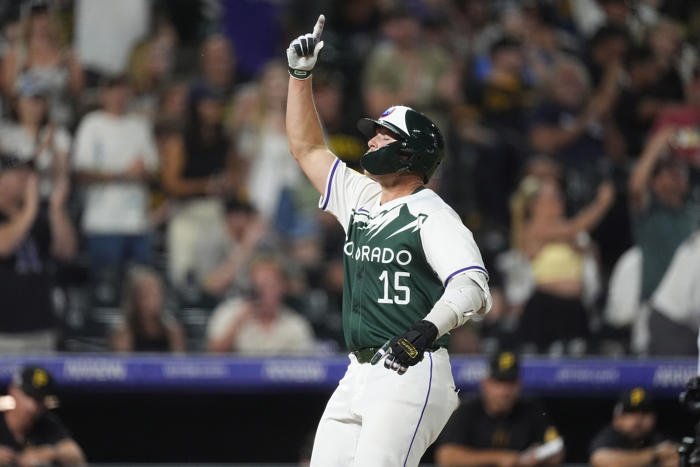 hunter goodman has 2 homers, 4 hits and 5 rbis in rockies' 16-4 rout of pirates