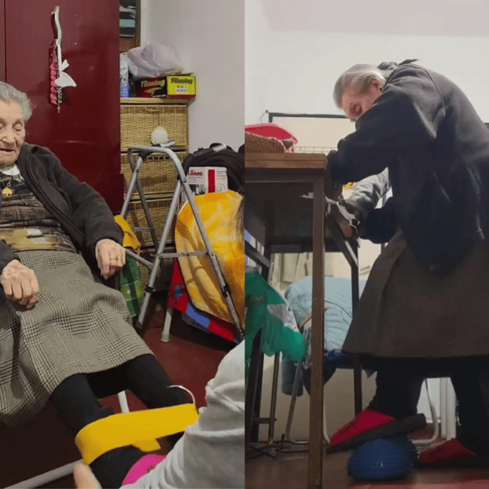 tiene 103 años y mostró la asombrosa rutina de ejercicios que hace para estar en forma