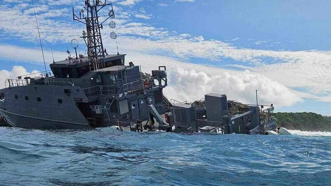 fiji works to recover patrol boat that ran aground after being gifted by australia