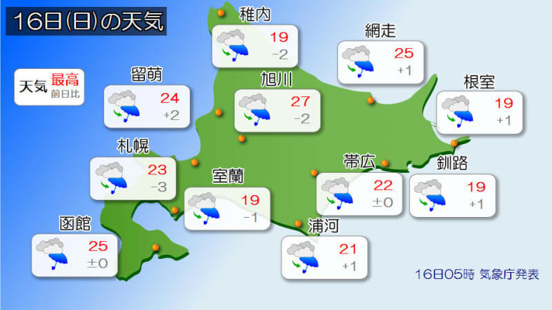 北海道 あすにかけて大気非常に不安定 きょう夕方～夜遅く大雨に十分注意