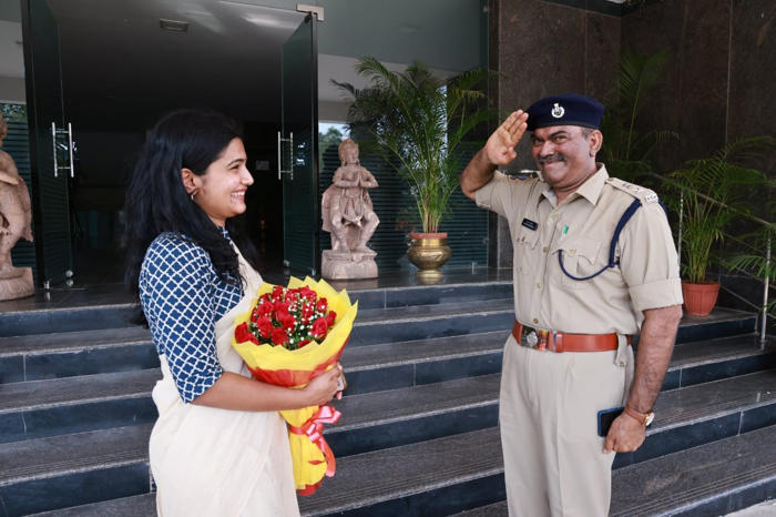 telangana official greets ias daughter with salute on father's day eve. viral pics