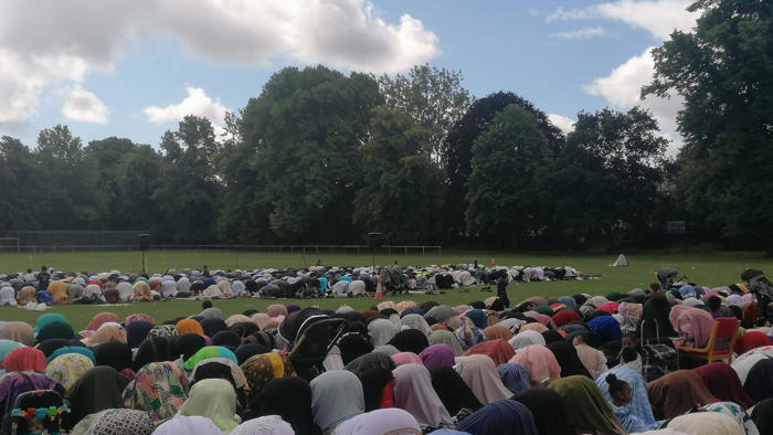muslims celebrate eid with food and prayer