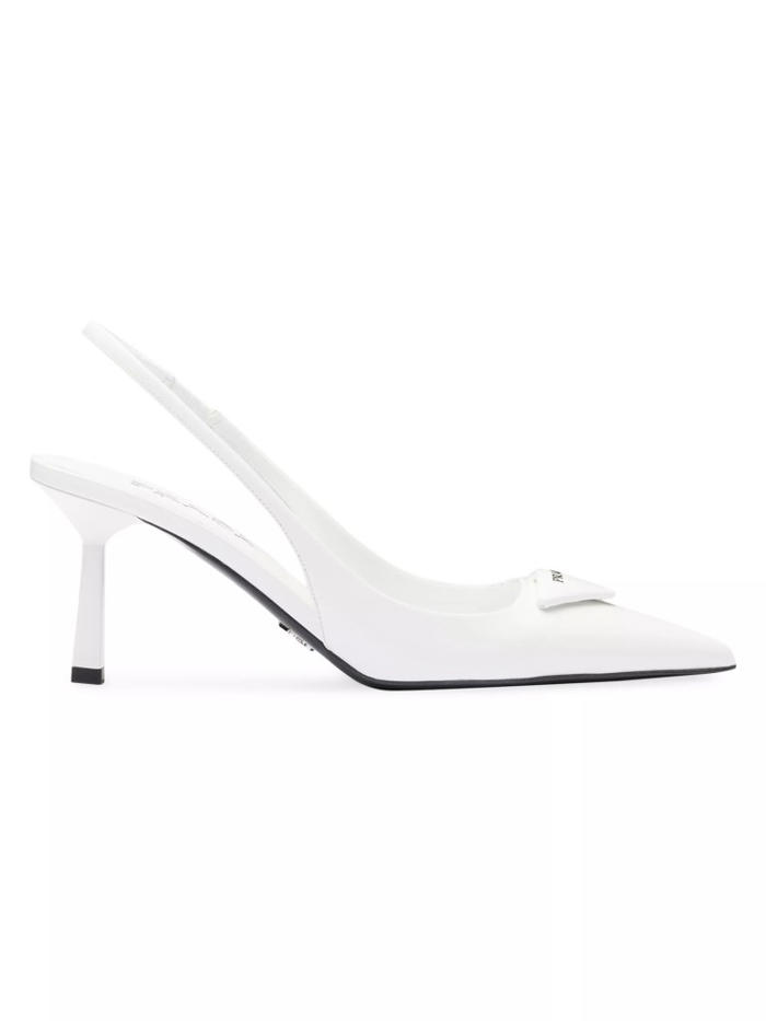twice's sana re-wears her favorite white slingback heels at prada's summer 2025 show during milan fashion week
