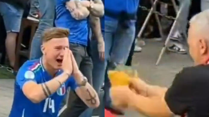 albania fans snapping spaghetti at italy supporters is already the best thing from the euros