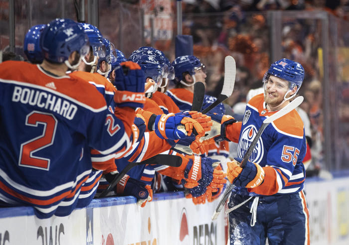scoring from unlikely sources helps the oilers stay alive in the stanley cup final