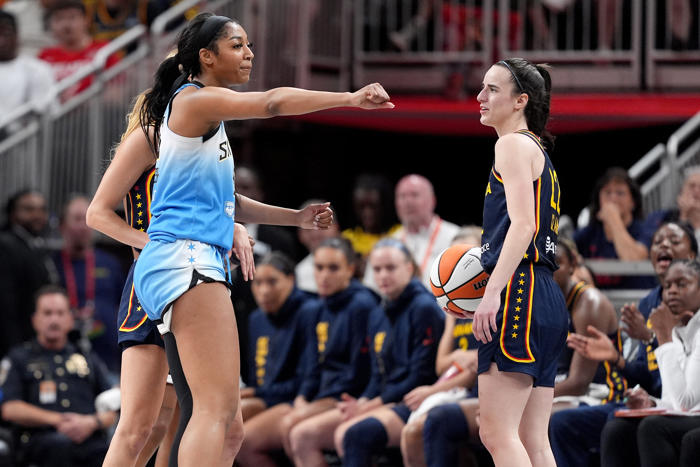 outrage after caitlin clark is whacked on the head by rival angel reese in latest wnba dust up