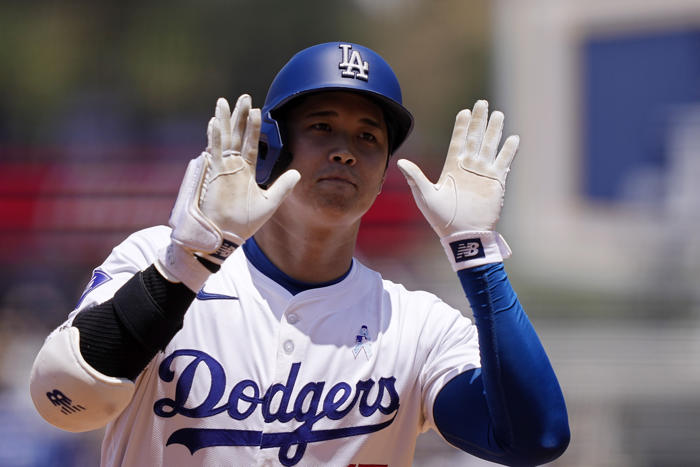 ohtani has second 2-homer game of season as dodgers blank royals 3-0. betts' hand broken in the 7th