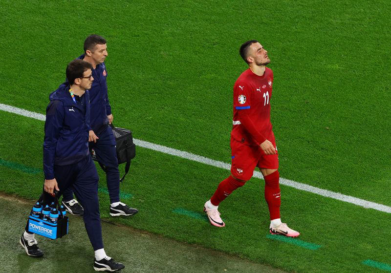 soccer-serbia fear kostic sustained knee ligament damage, manager says