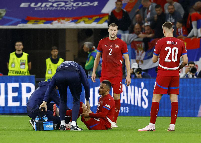soccer-serbia fear kostic sustained knee ligament damage, manager says