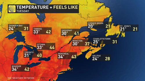 canada is divided by steep temperature contrast this week