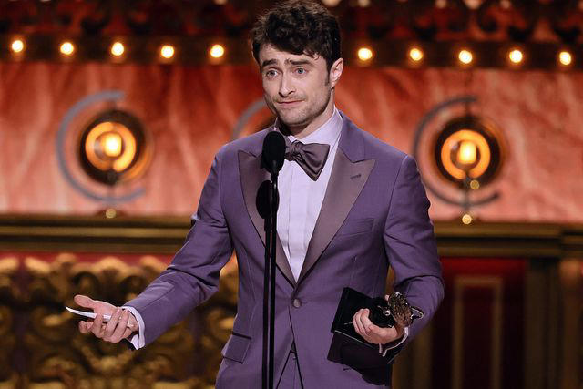 daniel radcliffe wins his first tony as best featured actor in a musical for “merrily we roll along”