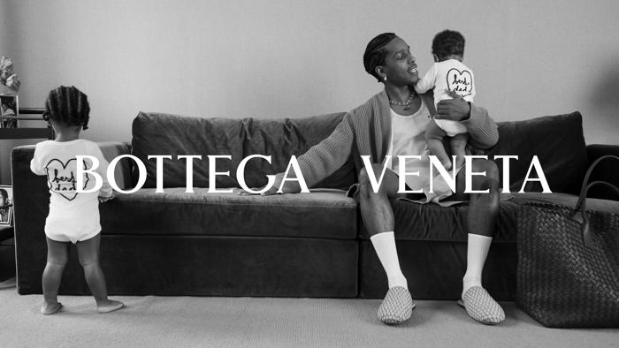 a$ap rocky poses in father's day-themed photoshoot for bottega veneta