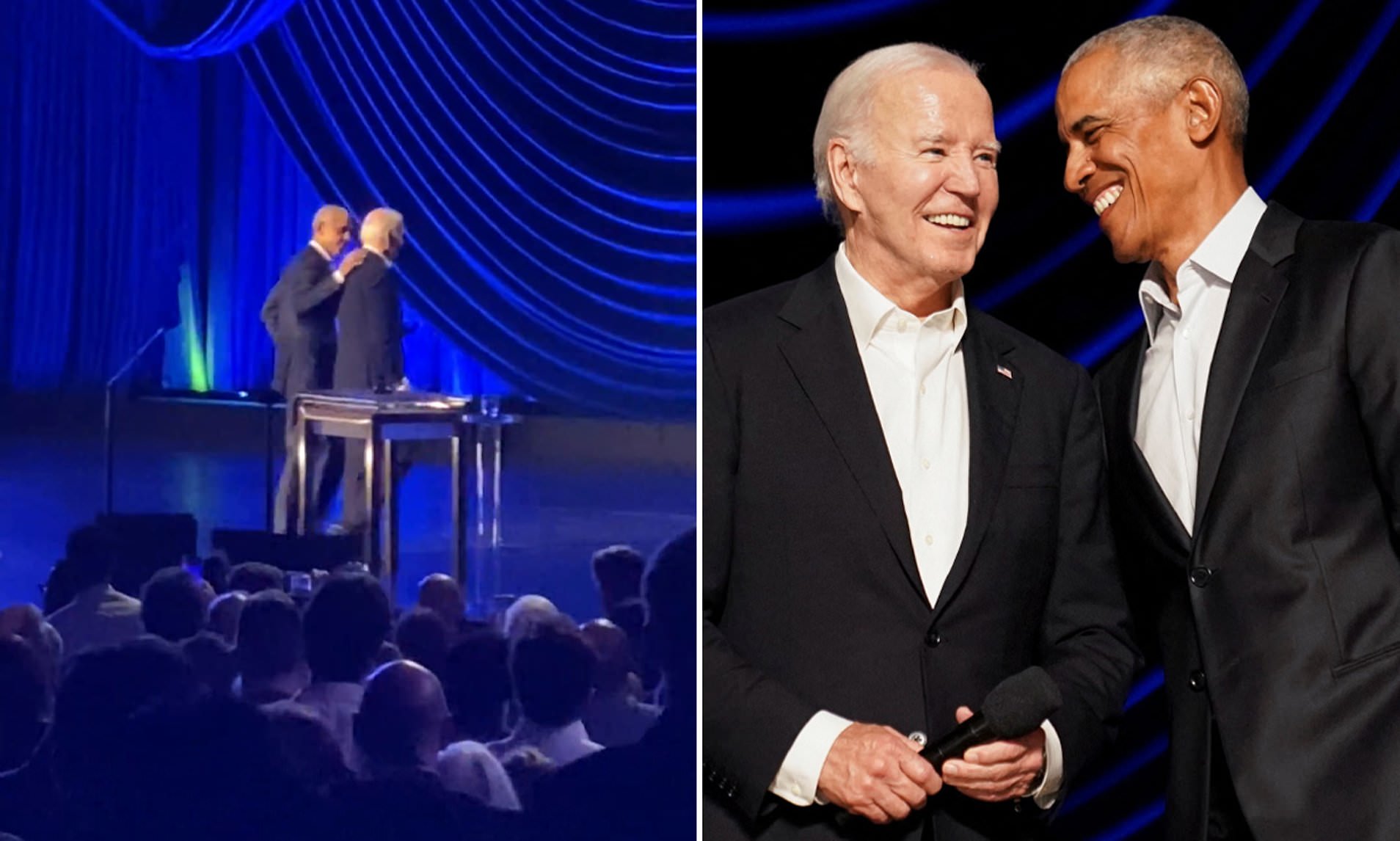 Biden FREEZES On Stage At Fundraiser Before Obama Comes To His Rescue