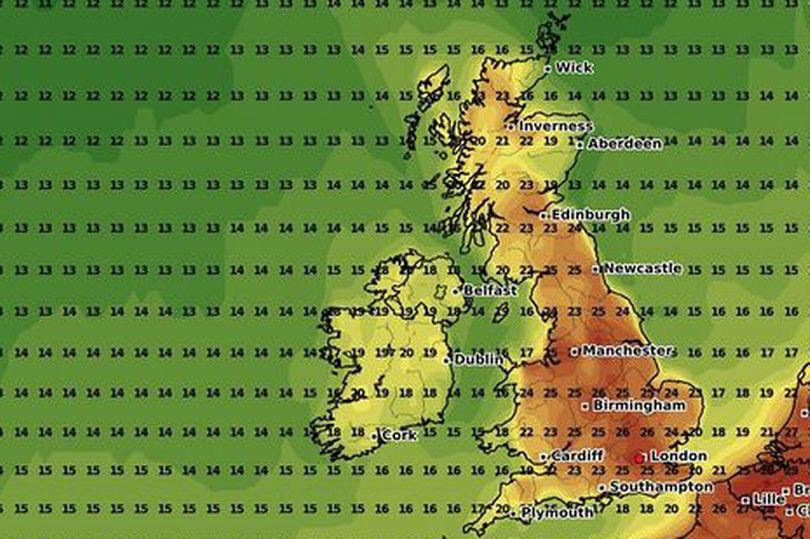 uk weather: exact date maps turn dark red as 26c 'heatwave' sweeps across britain