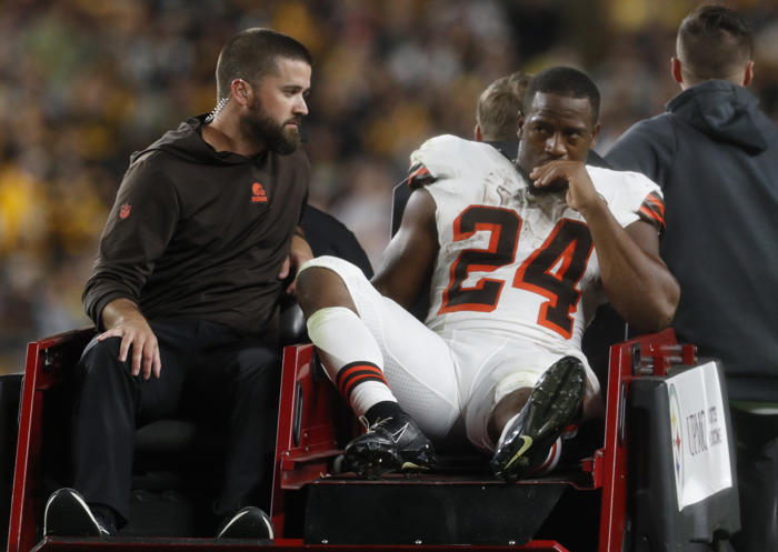 'pretty impressive!' browns rb coach amazed at nick chubb recovery timeline