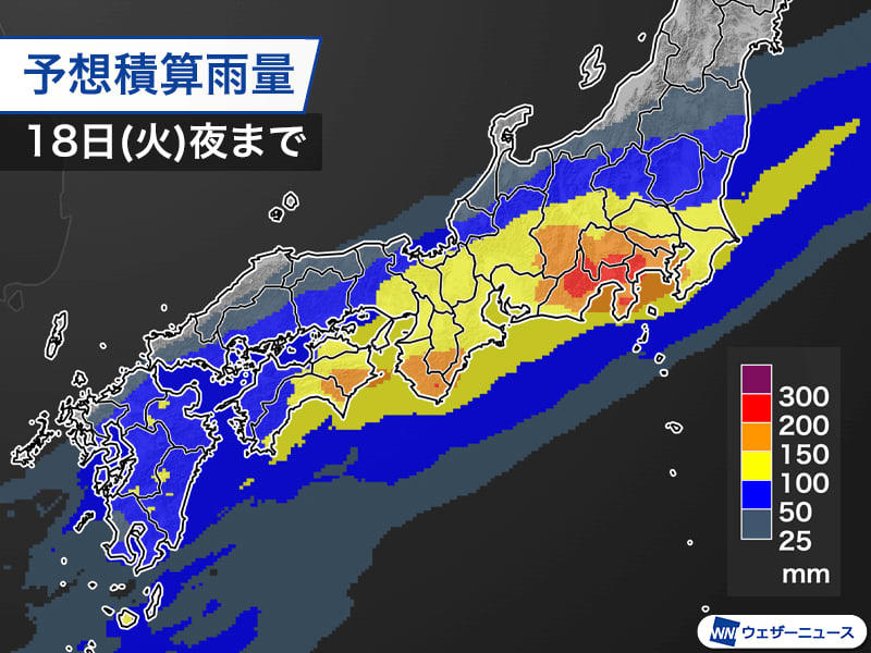 西日本、東日本は明日にかけて大雨警戒 線状降水帯形成で猛烈な雨のおそれ
